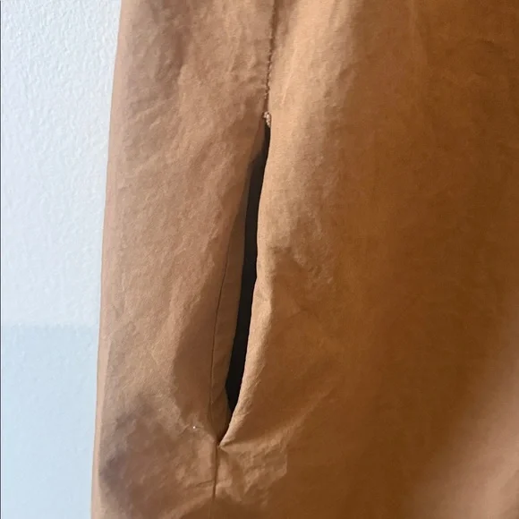 Sleeveless Brown Maxi Dress with Ruffle Shoulders - Picture 3 of 4